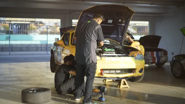 Crew garage work