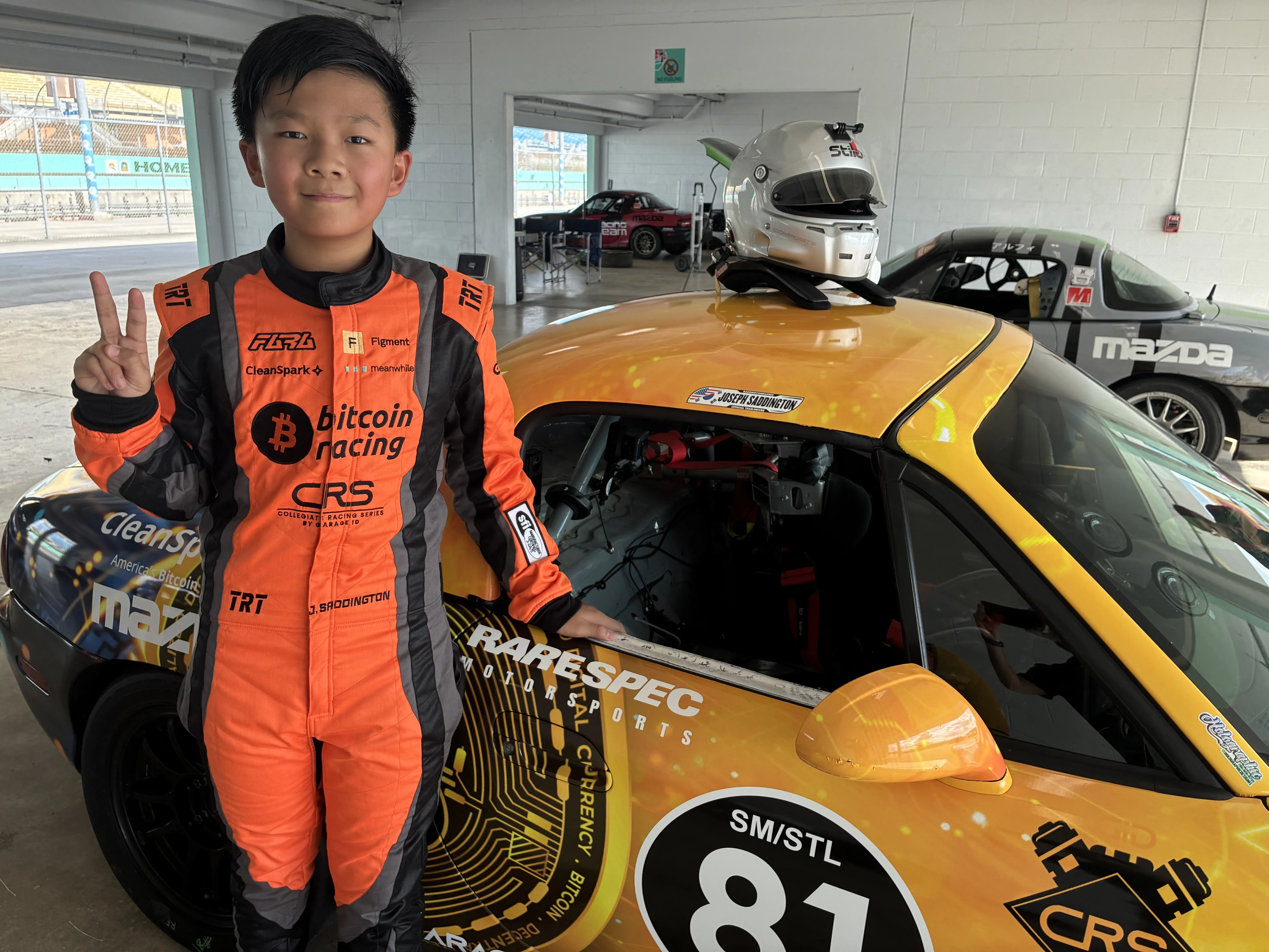 Joseph Saddington young pro spec miata driver preparing for race day